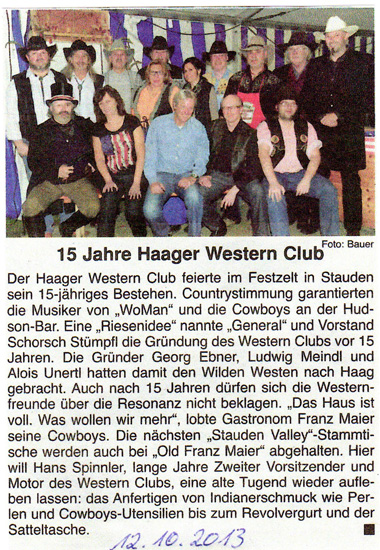 15 Jahre Haager Western Club